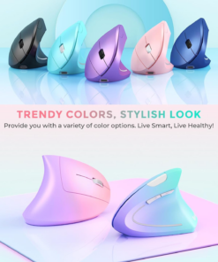 Alternative view of Ergonomic Mouse, Rechargeable Wireless Vertical Mouse, Pink Green