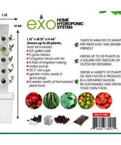 Alternative view of Vertical Hydroponic Garden Tower System Indoors and Out