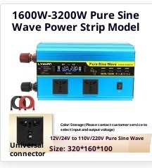 Alternative view of Big Power Inverter 12V To 220v3000w With Display Screen Household Truck Cooking