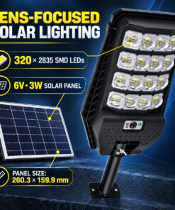 Alternative view of Solar Powered Motion Sensor Outdoor Light W7208 4 Black For Garden Yard Street Wall LED
