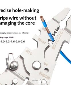 Stainless Steel Foldable Multi-Function Electrician Wire Stripper Pliers For Stripping, Splitting, Twisting Wires, Nail Cutting, Wrenching, And Other Electrician Cutting Tools - Image 4