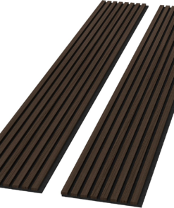 2 Pack Acoustic Solid Wood Wall Panels, 94.49” X 12.6” Soundproof Wall Panels, Wood Slat Wall Panels for Wall Decor (Smoking Walnut)