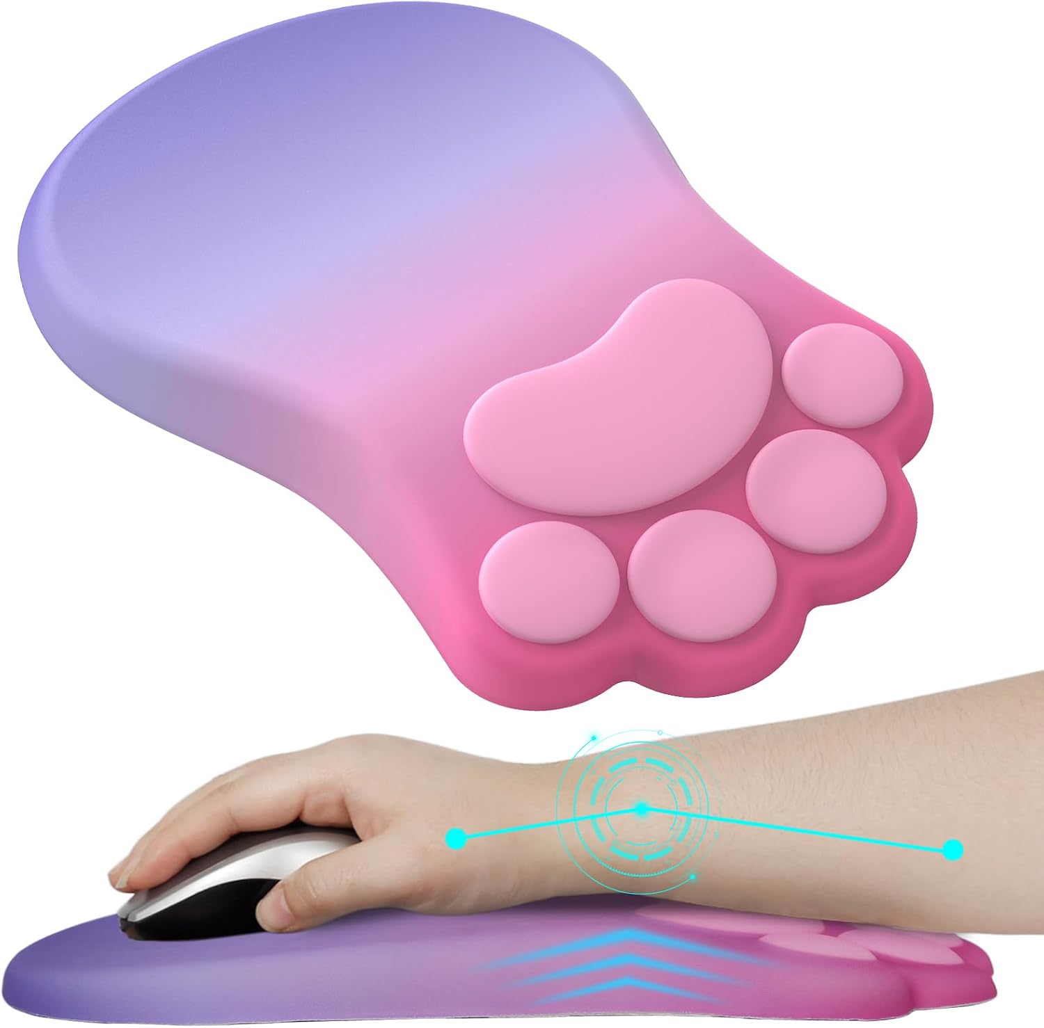Ergonomic Mouse Pad with Wrist Rest,Pink Mouse Pad Wrist Support