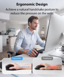 Alternative view of Vertical Ergonomic Mouse with LED Screen & Knob Control Black