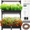 60 Pod Vertical Hydroponic Garden Kit with 2 Light Modes, Auto Circulating Water System, 32L Indoor Gardening System