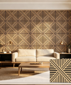 Acoustic Wall Panels, Decorative Acoustic Panels for Walls 23.6"X23.6", Sound Absorbing Wood Wall Panels for Interior Wall Decor, PVC Wood Grain HDF Acoustic Panels (White Oak, 8 Pack)