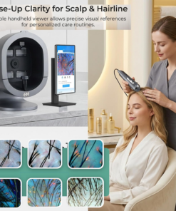 AI Skin Analyzer Device for Face & Scalp – Multi-Light UV and Polarized Imaging, 15.6 Inch Touchscreen, Handheld Scalp Viewer, Client Image Records, Gray - Image 5
