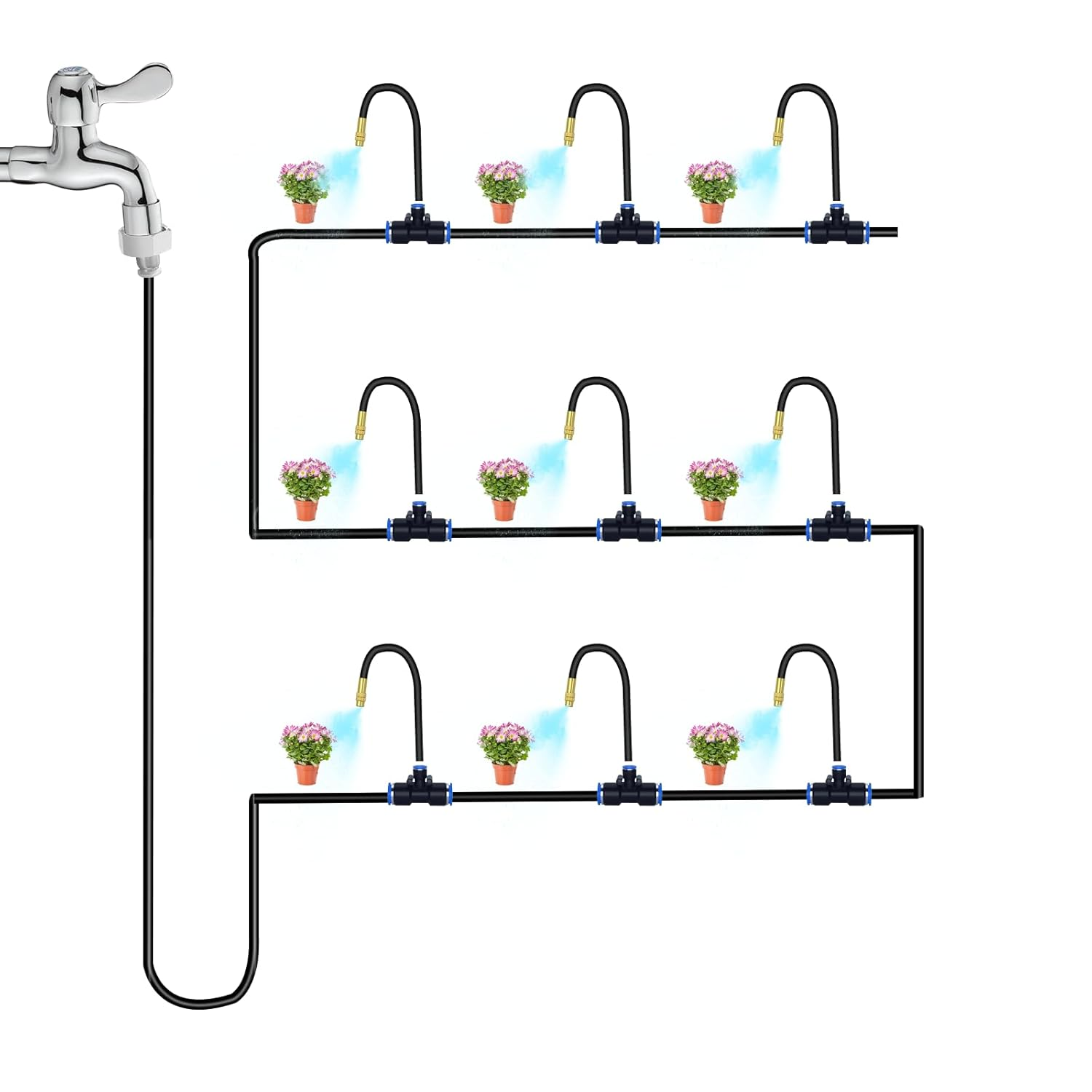 49.21Ft Drip Irrigation Kit System, 360° Bendable Garden Irrigation System - Image 8