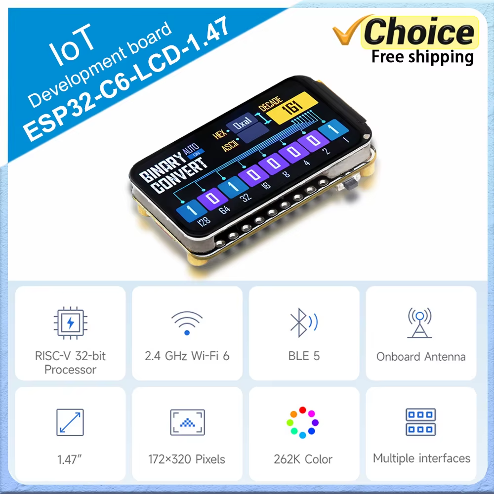 ESP32-C6 Iot Development Board Module LCD 1.47" Screen 2.4Ghz Wifi6 & Ble 5.0,For Arduino Iot Intelligent System - Image 2