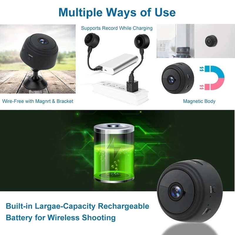 A9 Magnetic Suction Security Camera HD Camera Smart Infrared Night Vision Home - Image 5