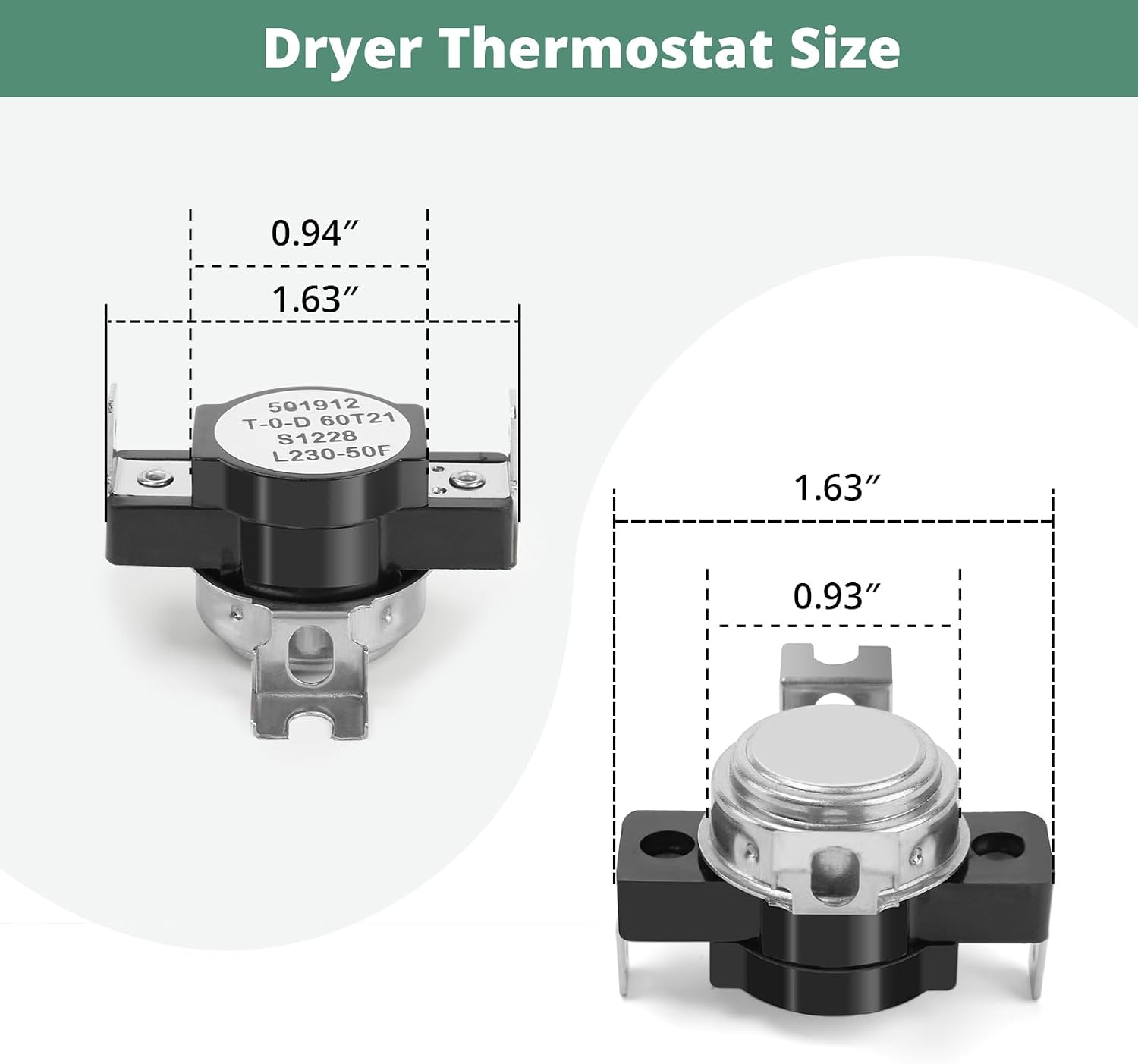 DC47-00017A Dryer High Limit Thermostat Replacement for Samsung Whirlpool - Image 2