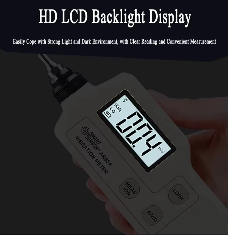 AR63A Professional Vibration Analyzer High Precision Handheld Digital Vibration Meter with LCD - Image 3