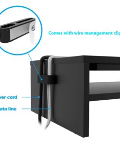 Alternative view of High Quality Black Wooden Double Storage Monitor Riser