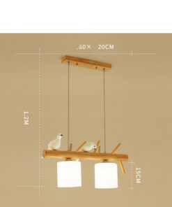 Alternative view of Led Bird Chandelier Japanese Log Lighting