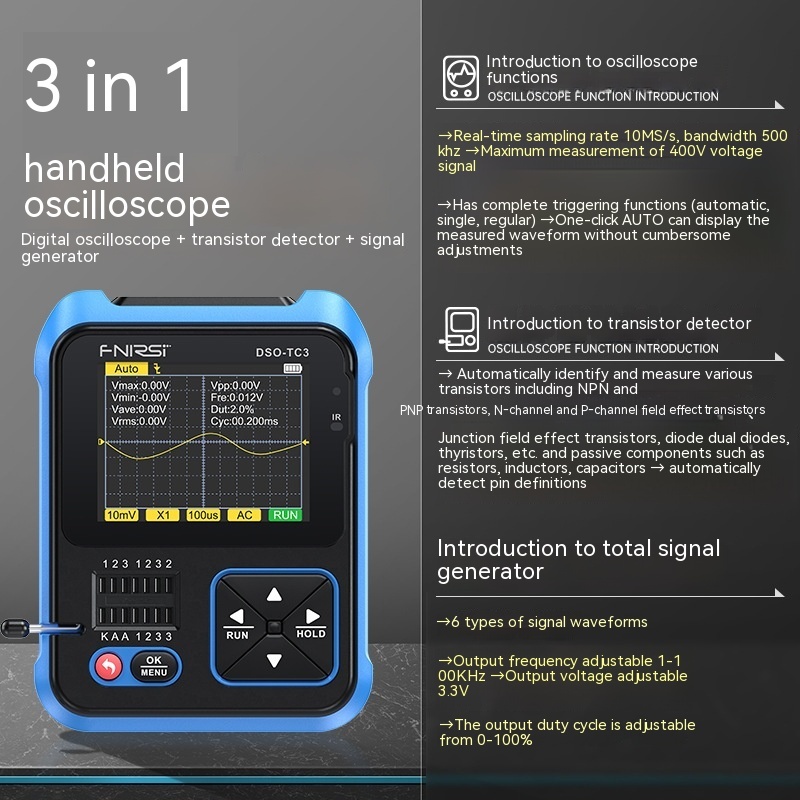 Digital Oscilloscope Transistor Tester Portable - Image 5