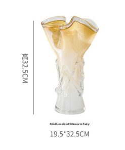 Amber Glass Hydroponic Vase Art Decor Piece - Image 7