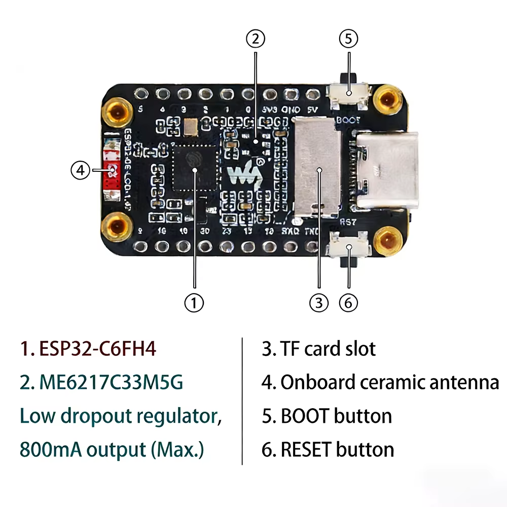 ESP32-C6 Iot Development Board Module LCD 1.47" Screen 2.4Ghz Wifi6 & Ble 5.0,For Arduino Iot Intelligent System - Image 4