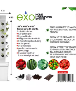 Alternative view of 24-Plant Vertical Hydroponic Garden Tower System