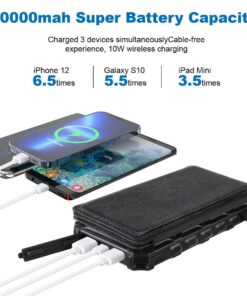 20,000mAh Foldable Solar-Powered Power Bank With Wireless Charging - Image 4