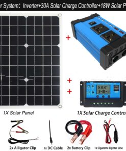 Alternative view of 300W Solar Suit System 12V Inverter 30A Controller 18W Solar Panel