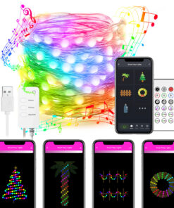 Smart LED String Lights Dancing With Music Sync Dreamcolor Fairy Lamp Garland For Home Christmas New Year's Decor Lighting