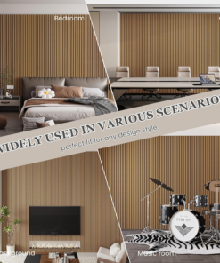 2 Pack 105.9" X 12.6" X 0.8" Acoustic Wall Panels Sound Absorbing, Wood Slat Wall Panels for Wall Decor, Soundproof Wood Wall Panels, Teak - Image 4