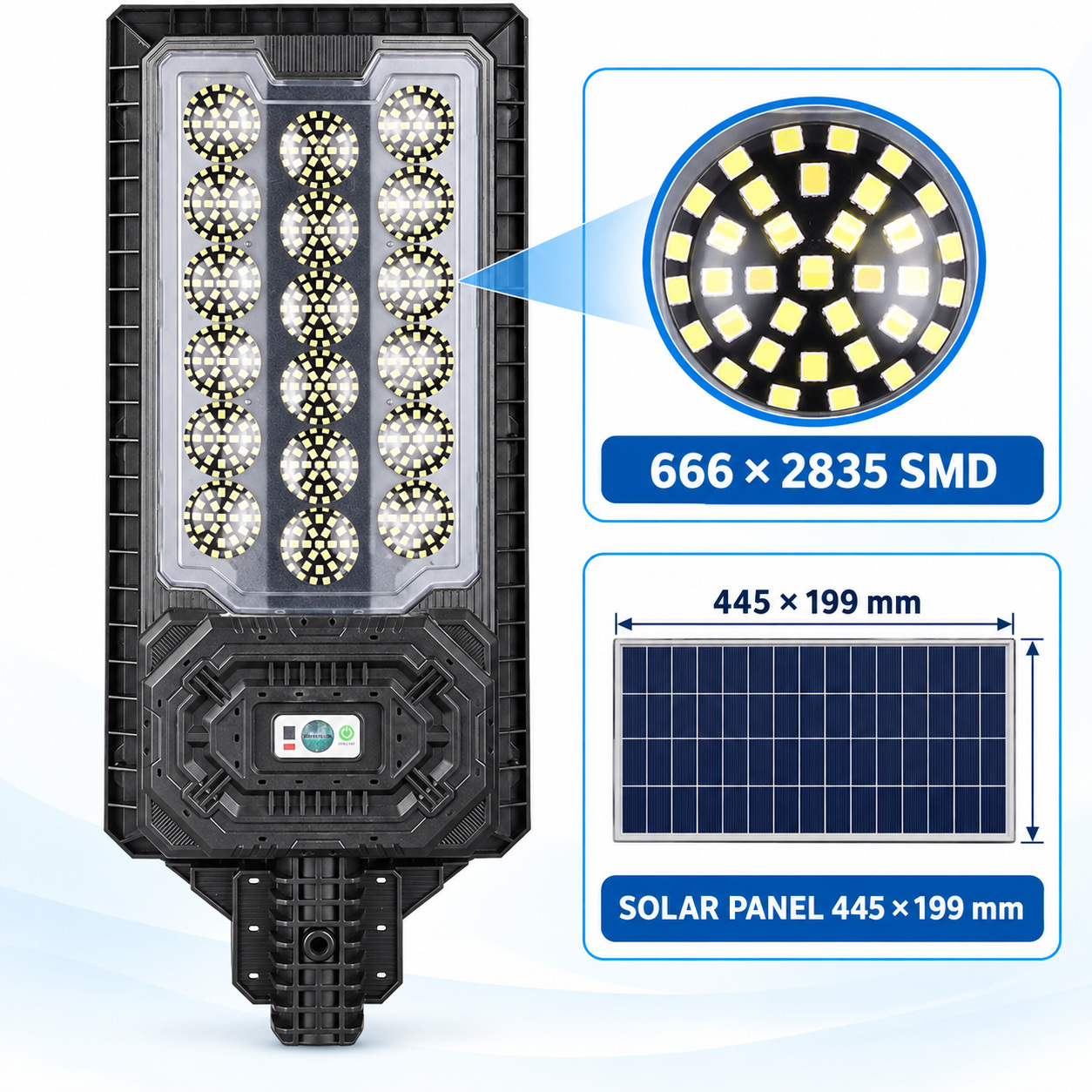 Solar Powered Motion Sensor Outdoor Light W7114 2 Black For Garden Yard Street Wall LED - Image 2