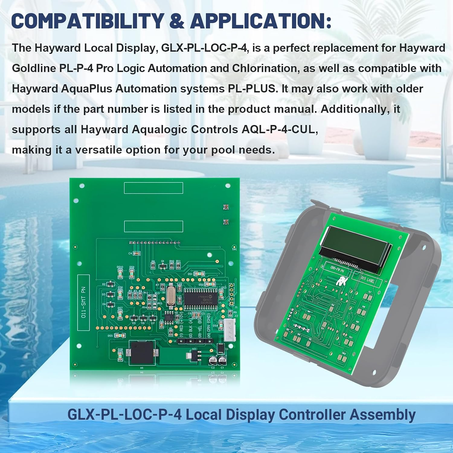 GLX-PL-LOC-P-4 Local Display Control Board Replacement for Hayward PL-P-4 Goldline Pro Logic Automation and Chlorination, for Aquaplus Automation Systems AQL-P-4-CUL - Image 5