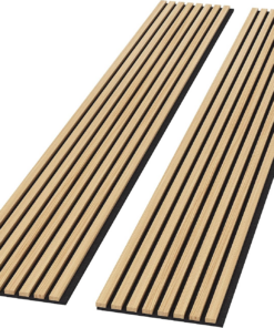 2 Pack Acoustic Solid Wood Wall Panels, 94.49” X 12.6” Soundproof Wall Panels, Wood Slat Wall Panels for Wall Decor (Oak)