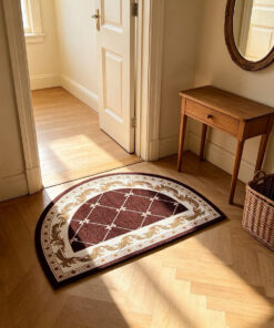 1pc Vintage European Style Semicircle Floor Mat