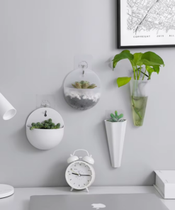 Alternative view of Hydroponic Wall Hanging Flower Pot, Lazy Plastic Vase, Green Flower Pot, #2660