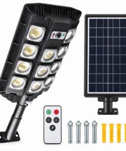 Solar Powered Rechargeable Motion Sensor LED Work Light 18650mAh For Auto W7100A 4 Battery Street