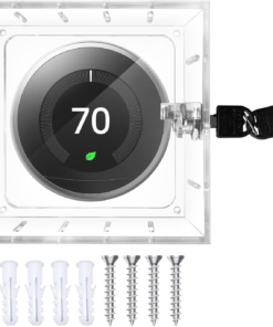 Thermostat Lock Box with 2 Keys, Clear Acrylic Cover for Small Thermostats