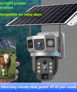 V380 Three-screen 4G Household Outdoor 10 Times Zoom Night Vision HD Smart Monitor Camera