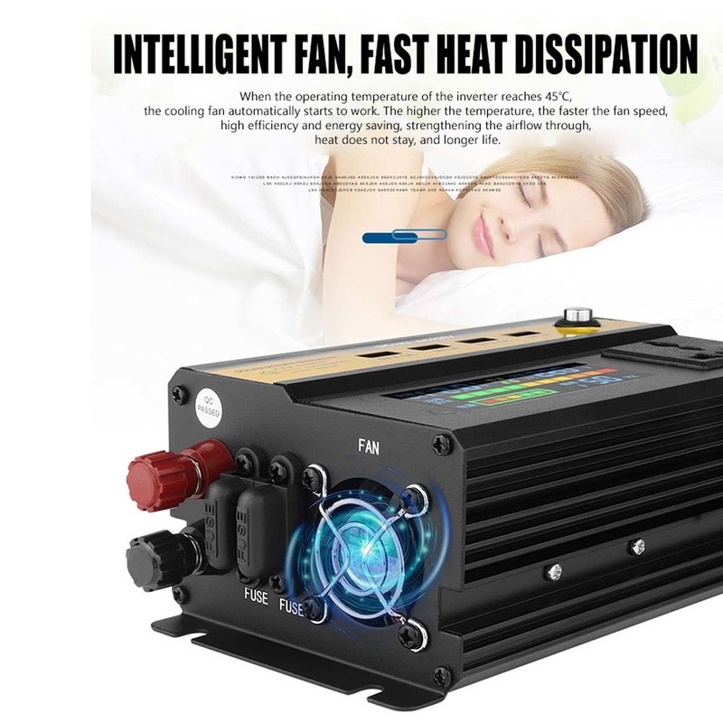 1000W2000W12V Battery Display Smart Display Car Inverter - Image 3