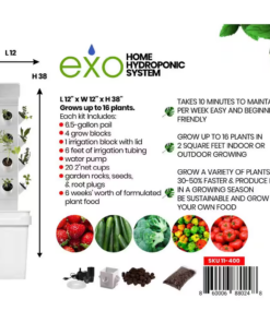 Alternative view of 16-Plant Vertical Hydroponic Garden Tower System